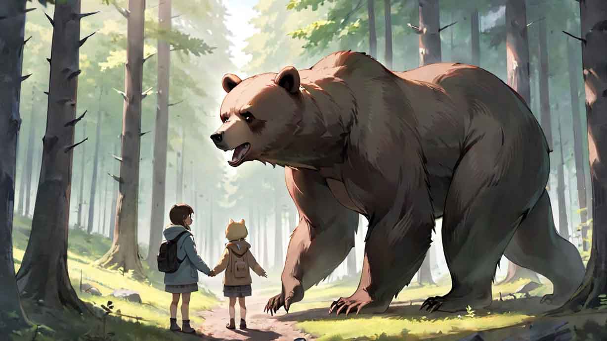 Story of Two Friends: Encounter with a Bear in the Forest