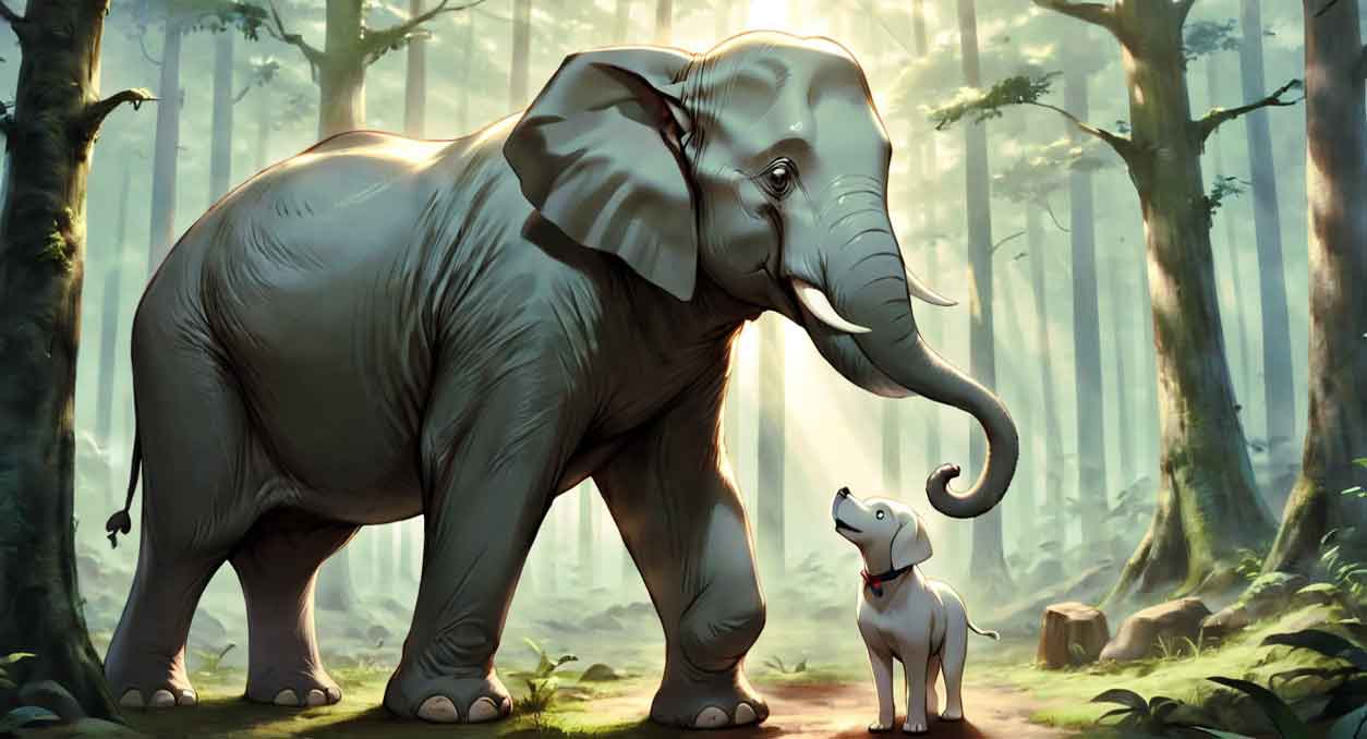 घमंडी हाथी और कुत्ते की कहानी  Story of the Arrogant Elephant and the Dog