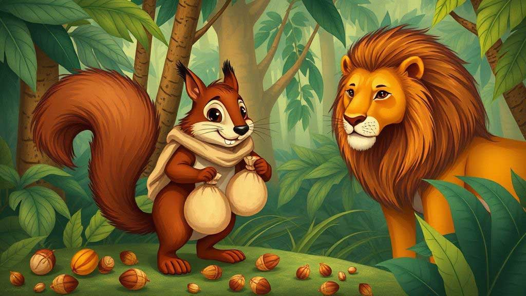 गिलहरी और शेर की कहानी – सीख जीवन की