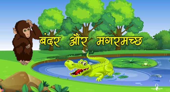 बंदर और मगरमच्छ  Monkey and crocodile