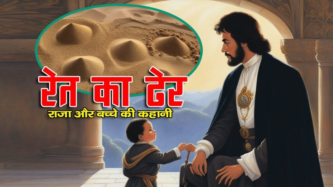 रेत के चार ढेर four piles of sand