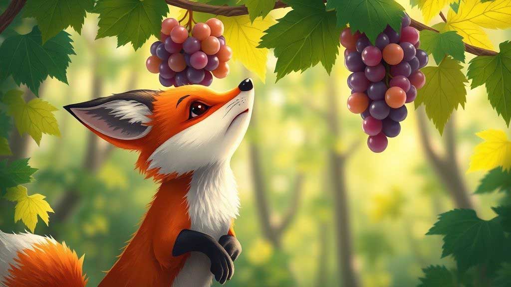 तुर लोमड़ी और अंगूर – प्रेरक कहानी और जीवन की सीख