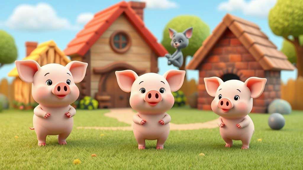 तीन छोटे सूअरों की कहानी | The Three Little Pigs Moral Story in Hindi