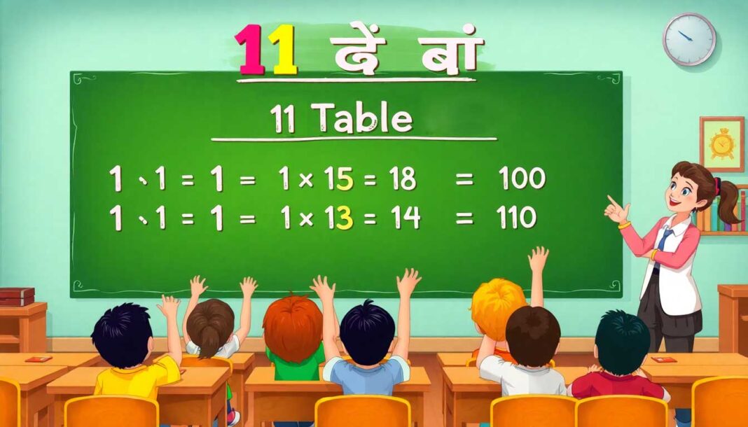 11 का टेबल | 11 का पहाड़ा हिंदी और इंग्लिश में (11 Ka Table in Hindi & English)